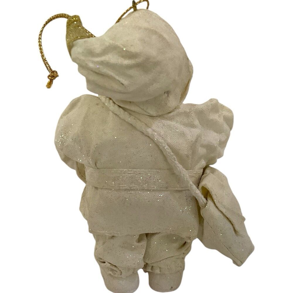 Ceramic & Paper Mache Winterland Santa With Pouch Christmas Ornament - Picture 4 of 7